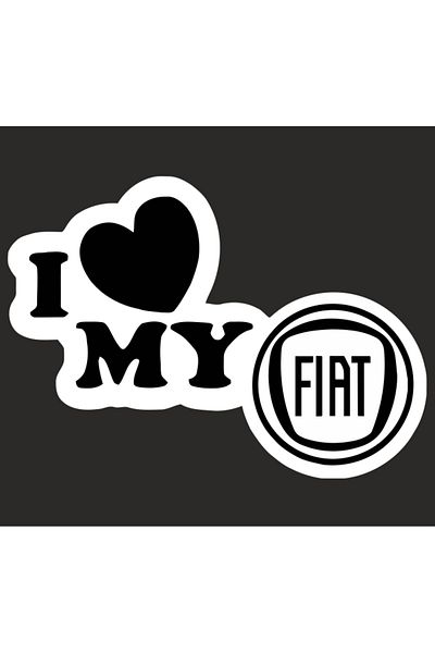 Image Car sticker, IMAGE, I love my FIAT, white, 23 x 17 cm