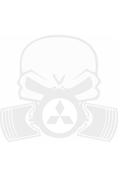 Image Car sticker, IMAGE, Piston skull MITSUBISHI, white, 22 x 20 cm