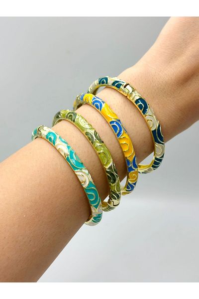 MyladyAccessoriess Pattern and Detail Steel Handcuffs Turquoise