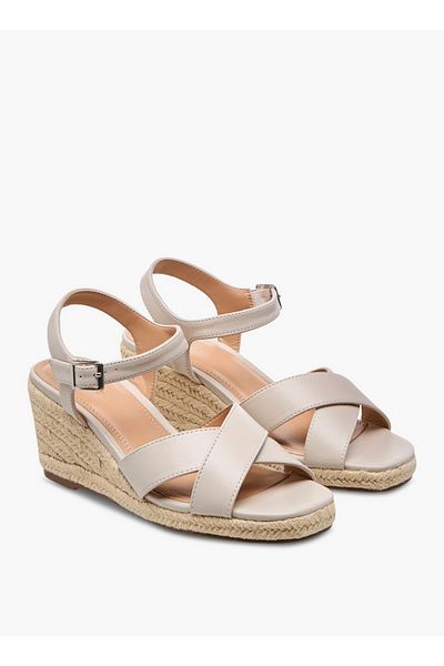 Celeste Women's Cross Strap Sandals with Buckle Closure and Wedge Heel