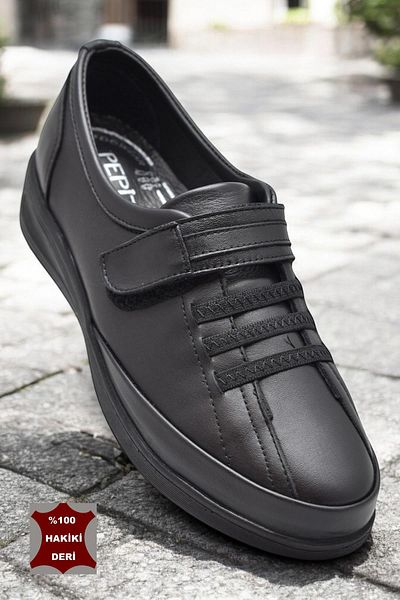 ISPARTALILAR 7679 Light Padding Full Orthopedic Sole Genuine Leather Women's Shoes Mother Shoes