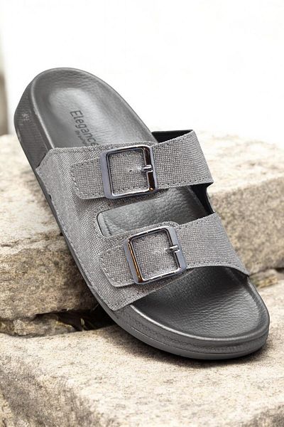 ISPARTALILAR 380 Comfortable Orthopedic Sole Daily Women's Slippers Double Buckle Women's Slippers with Sim Detail