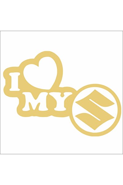Image Sticker auto, IMAGE, I love my SUZUKI, auriu, 23 x 17 cm