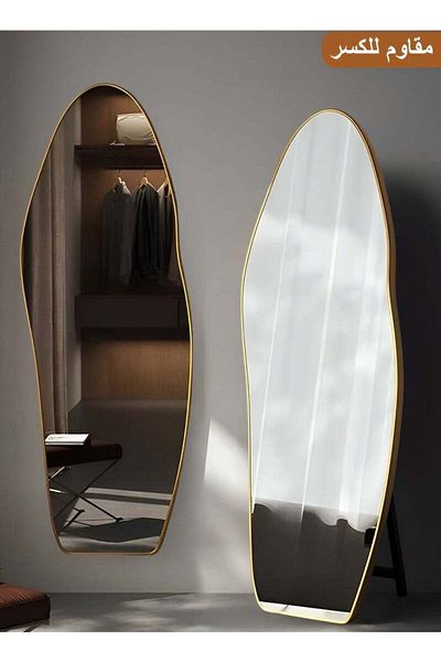 Taimi Full Length Cloud Standing Mirror with Gold Frame and Tempered Glass for Wall and Floor 170x70cm