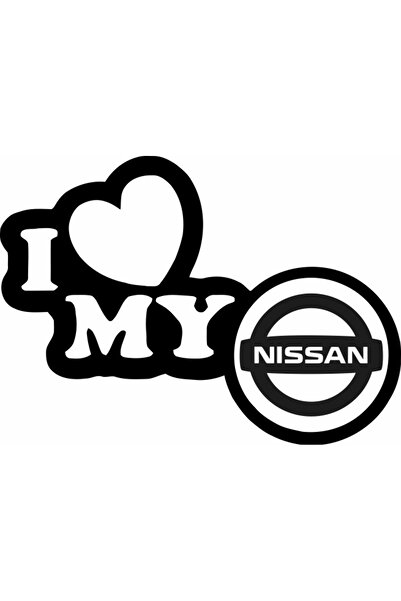 Image Sticker auto, IMAGE, I love my NISSAN, negru, 23 x 17 cm