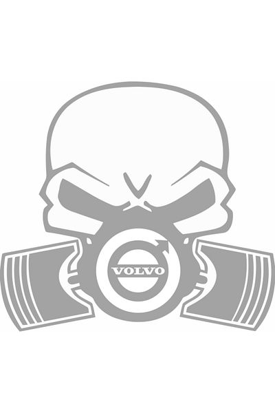 Image Sticker auto, IMAGE, Piston skull VOLVO, argintiu, 22 x 20 cm