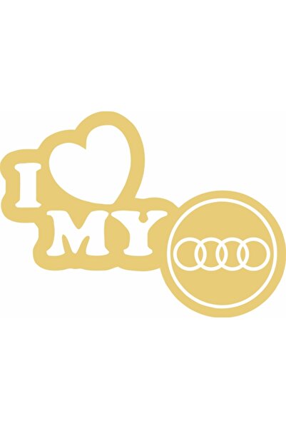 Image Sticker auto, IMAGE, I love my AUDI, auriu, 23 x 17 cm