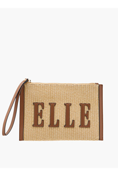 ELLE Women's Logo Detail Clutch with Zip Closure and Wrist Loop - W 1.5 x H 17 x D 25 cm