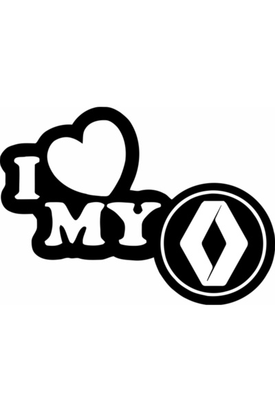 Image Αυτοκόλλητο αυτοκινήτου, IMAGE, Λατρεύω το RENAULT μου, μαύρο, 23 x 17 εκ.