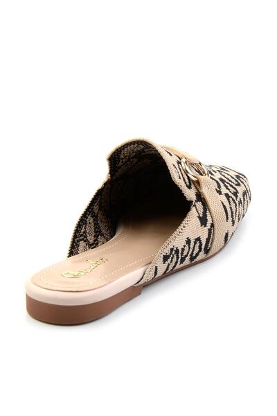 Bambi Bej Leopar Kadın Terlik K04327012482