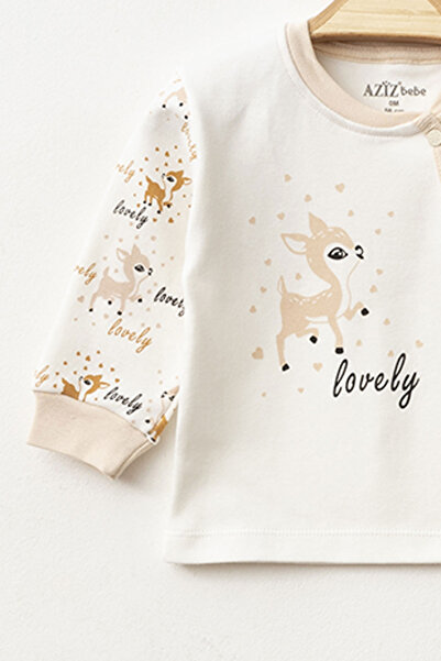 Aziz Bebe Baby Girl Animal Patterned 100% Cotton 5' Hospital Discharge Set 0 Months - 3 Months