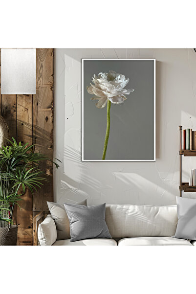 Harikabirev HARİKABİREV | MODEL DE FLORI DE BĂRBAȚI ALB | TABLA DE STICLA TEM...