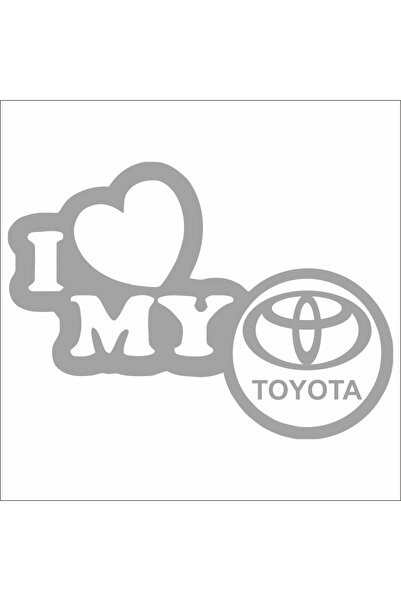 Image Sticker auto, IMAGE, I love my TOYOTA, argintiu, 23 x 17 cm