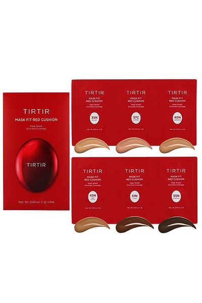 TIRTIR Kit de încercare Mask Fit Red Cushion cu 6 nuanțe (35N/37C/40N,43N/51N/55N) - zestaw próbek (6x1g)