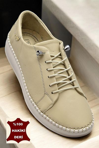 ISPARTALILAR 7866 Full Orthopedic Sole Daily Genuine Leather Women's Shoes Women's Casual Shoes