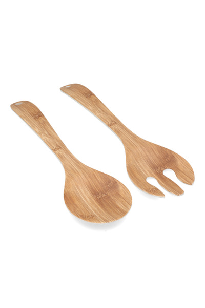 Felli Piece Contemporary Design Durable Easy Cleaning Salad Server Set Brown