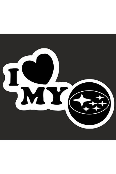 Image Car sticker, IMAGE, I love my SUBARU, white, 23 x 17 cm