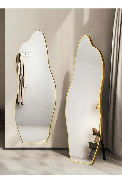 Taimi Extra Large Mirror With Elegant Design170x70cm-full Length Mirror With Gold Metal Frame And Stand