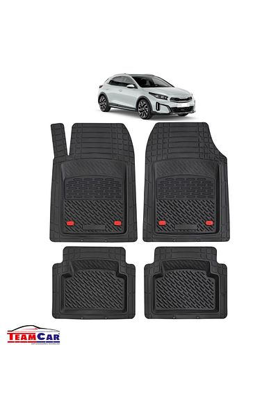 TEAMCAR ® Car Mats Tray Type Compatible With Kia Xceed (2019 ) Black Durable Material