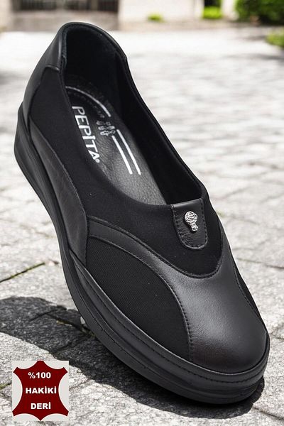 ISPARTALILAR 7507 Light Padding Full Orthopedic Sole Genuine Leather Women's Shoes Mother Shoes