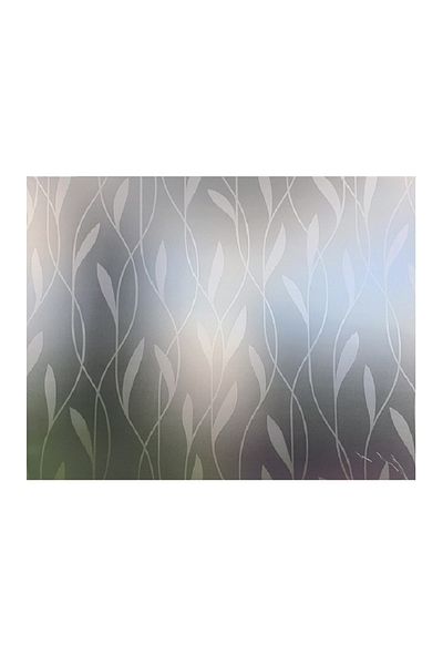 media Decorative window film geometric white leaves, 6 m x 1 m