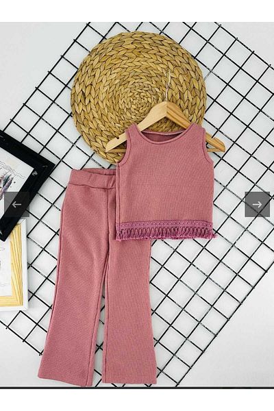 CINARIUM Girl's Spanish Trousers and Tassel Detail Trousers Summer Set