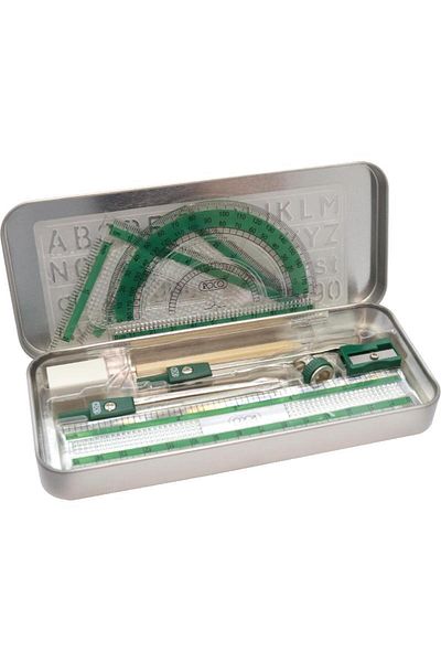 Roco Geometry Set Acrylic/Tin Container 10 Parts