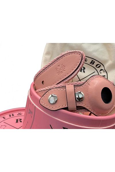 Roth & Junius Roth & Bock dog collar, leather/metal/nylon, pink, 46-59 x 4 cm