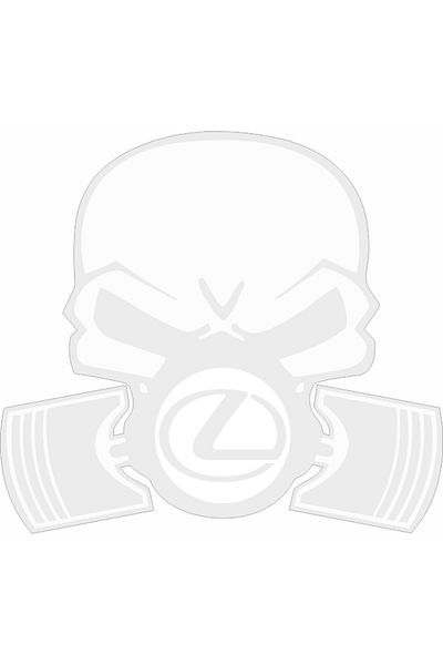 Image Sticker auto, IMAGE, Piston skull LEXUS, argintiu, 22 x 20 cm