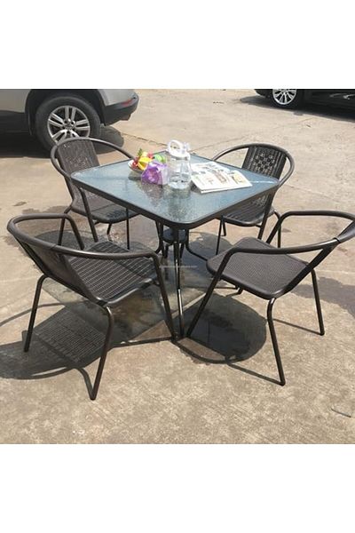 Generic Garden Dining Set 5 Piece Outdoor Furniture Patio Dining Table and Chair Balcony Dinner Table Dinner