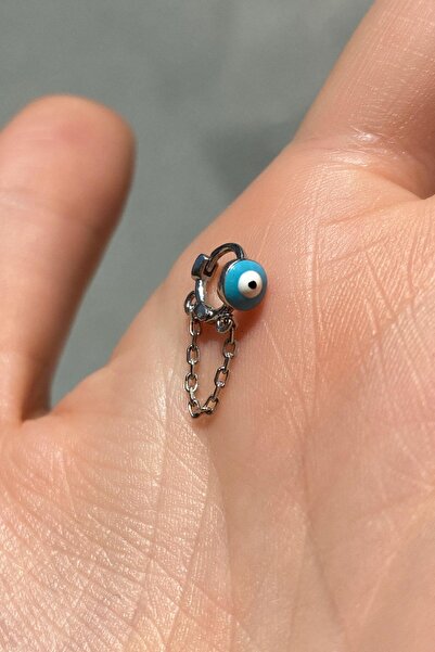 Spossy Silver Jewelry 925 Ayar Gümüş, Küçük Boy Mineli Nazar Göz Zincirli Hal...