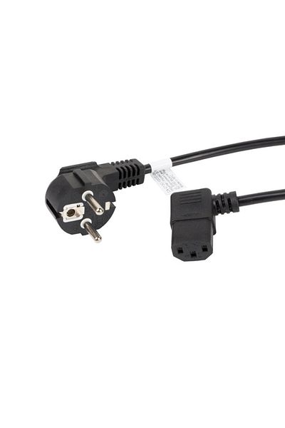 Lanberg PC and UPS power cable, Schuko CEE 7/7 to IEC320 C13 90 degrees, Lanberg 43644, 250V-10A, 3m