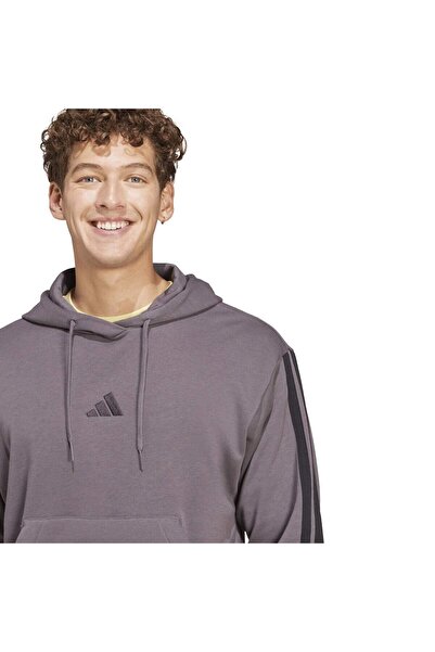 adidas 3S ft Men's Gray Hooded Sweatshirt