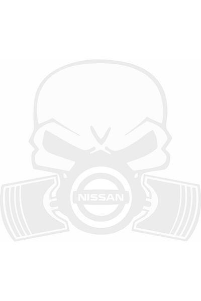 Image Car sticker, IMAGE, Piston skull NISSAN, white, 22 x 20 cm