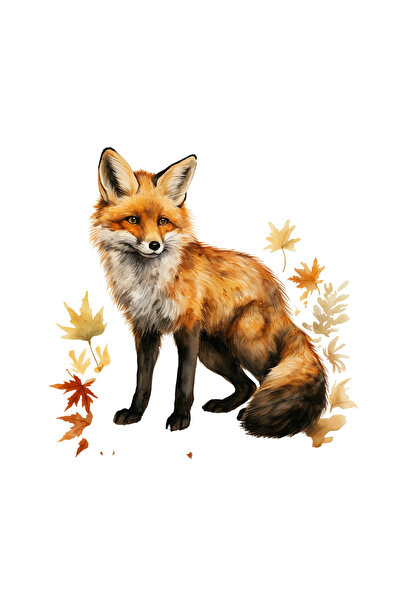 INOVATIX Σετ 8 τεμαχίων, Αυτοκόλλητο Αλεπού και φθινοπωρινά φύλλα, INOVATIX®....