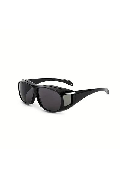 DEPOKON Night & Day Driving Glasses Black Wide Frame