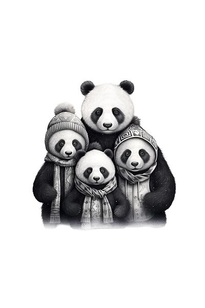 INOVATIX Set de 8 piese, autocolant cu panda și pui, INOVATIX®. 6 cm