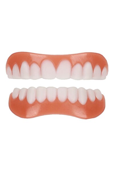 Sprise Proteza dentara superioara si inferioara, Silicon, Alb/Roz