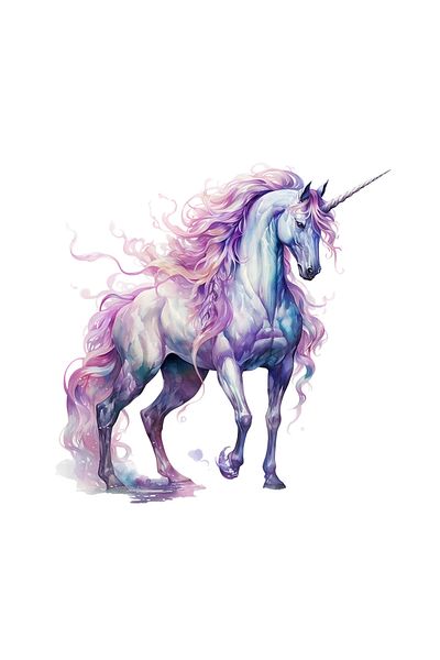 INOVATIX Set de 8 bucăți, autocolant unicorn violet, INOVATIX®. 6 cm