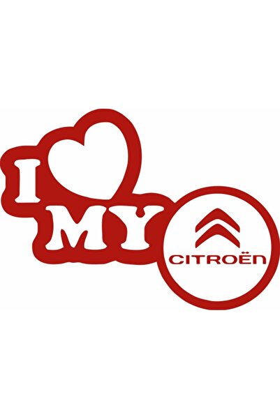 Image Sticker auto, IMAGE, I love my CITROEN, rosu, 23 x 17 cm