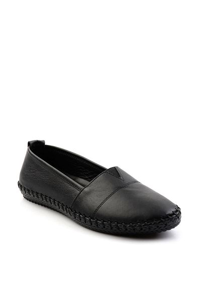 Bambi Black Leather Women's Casual Shoes K01331076203