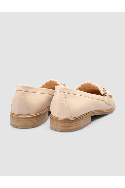 Cabani 100% Genuine Leather Beige Women's Tassel Loafer