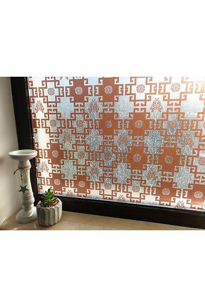 media Brown geometric decorative window film, 4 m x 0.9 m