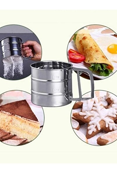 abnturk Un Eleği, Paslanmaz, Çok Pratik, Kullanışlı, Metal, Hazneli, Un Eleme Aparatı