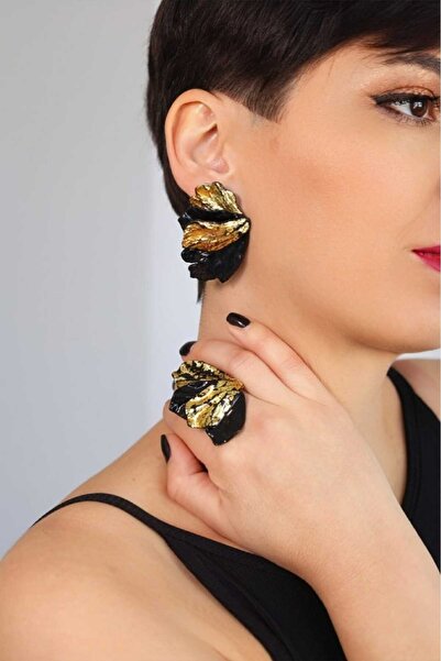 NARRU Handmade NARRU earrings, inspired by flowers and leaves, in shades of brown and copper, Marilu 08