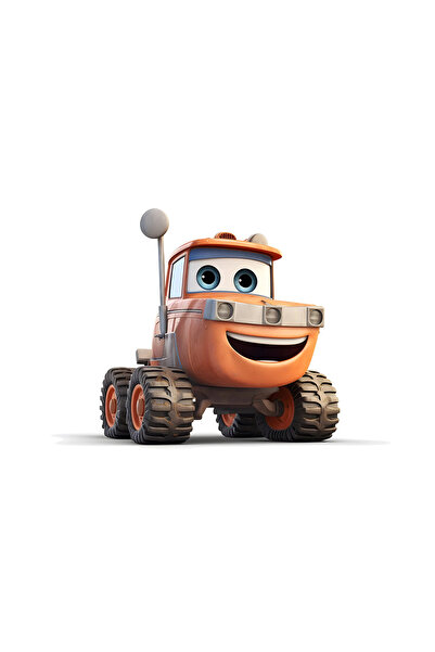 INOVATIX Set de 8 piese, autocolant tractor cu ochi zâmbitori, INOVATIX®. 6 cm