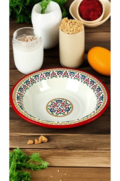 İnci Emaye 36 cm 4.5 Liter Enamel Basin Whisk and Mixing Bowl, Dough Basin. Fruit Bowl. Dower. Large Bowl