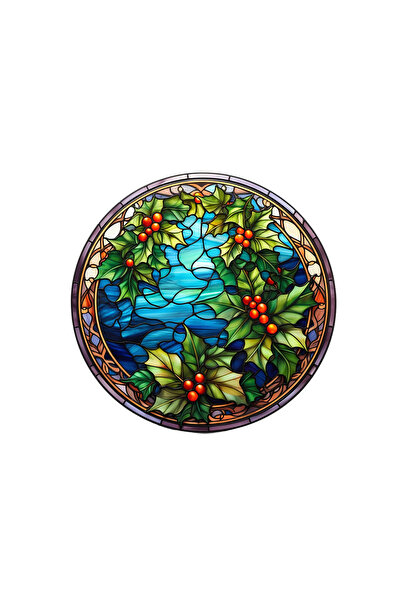 INOVATIX Set de 8 piese, autocolant vitraliu Flori de Crăciun, INOVATIX®. 6 cm