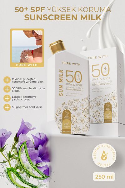 Purewith 50 Spf High Protection Sunscreen Sunscreen Sun Milk