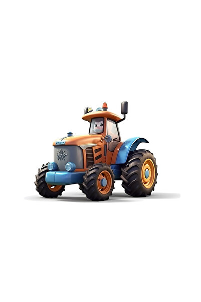 INOVATIX Set de 8 bucăți, autocolant tractor cu cârmă roșie, INOVATIX®. 6 cm
